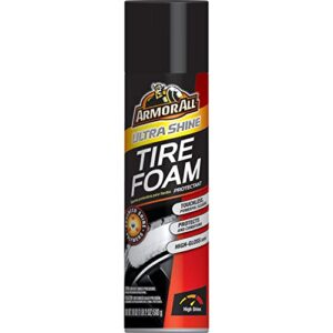 ultra shine car tire foam spray bottle by armor all, protectant foam cleaner for car, truck, motorcycle, 18 oz