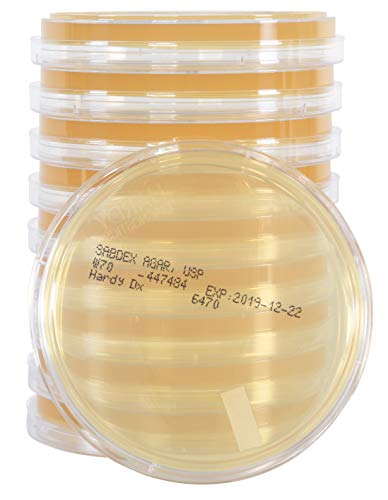 Sabdex (Sabouraud Dextrose) Agar, USP, for Cultivation of Yeast and Fungi, 15x100mm Plate, Order by The Package of 10, by Hardy Diagnostics