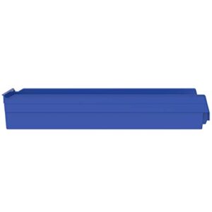 Akro-Mils 30174 Plastic Nesting Shelf Bin Box, (24-Inch x 11-Inch x 4-Inch), Blue, (6-Pack)