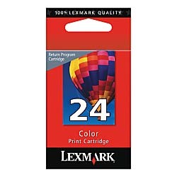 lexmark #24 color return program print factory (oem) cartridge 18c1524