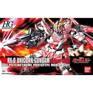 Bandai Hobby #100 RX-0 Unicorn Gundam (Destroy Mode), Bandai HGUC Action Figure