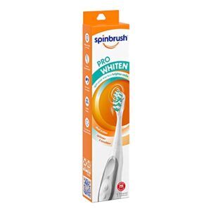 spinbrush pro whiten battery powered toothbrush, medium bristles, 1 count, rose gold or silver color may vary