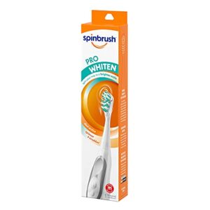 Spinbrush PRO WHITEN Battery Powered Toothbrush, Medium Bristles, 1 Count, Rose Gold or Silver Color May Vary