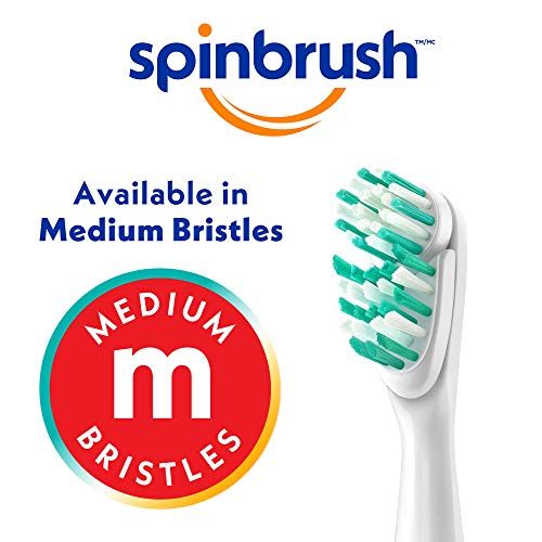 Spinbrush PRO WHITEN Battery Powered Toothbrush, Medium Bristles, 1 Count, Rose Gold or Silver Color May Vary