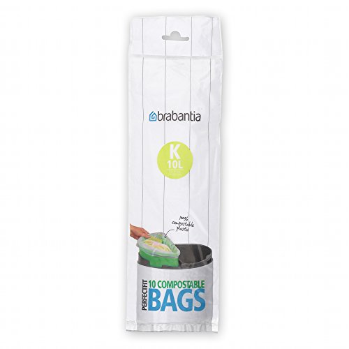 Brabantia Compostable Bin Liners, Size K, Litre, 10 Bag roll