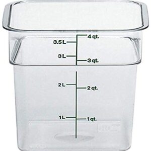 Cambro 4SFSCW135 CamSquare Square Food Storage Container (4-Quart, Polycarbonate, NSF)