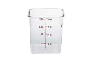 cambro – 8sfscw135 camwear polycarbonate square food storage container, 8 quart (this does not come with a lid)