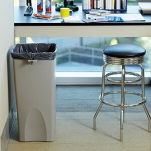 Rubbermaid Commercial Products Untouchable Square Trash/Garbage Can, 23-Gallon, Beige, Wastebasket for Outdoor/Restaurant/School/Kitchen