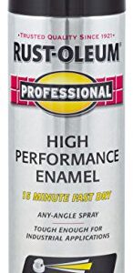 Rust-Oleum 7579838 Professional High Performance Enamel Spray Paint, 15 Oz, Gloss Black