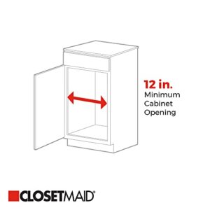 ClosetMaid 11 in. Pull Out Cabinet Organizer Heavy Duty, Slide Out Pantry Shelves Drawers for Kitchen, Bathroom, White, Inch One Tier