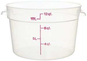 cambro camware translucent round food storage containers, 12 quart (rfs12pp) category: food storage round containers