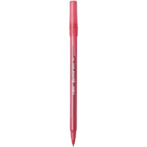 BIC Round Stic Xtra Life Ballpoint Pen, Medium Point (1.0mm), Red, 10-Count