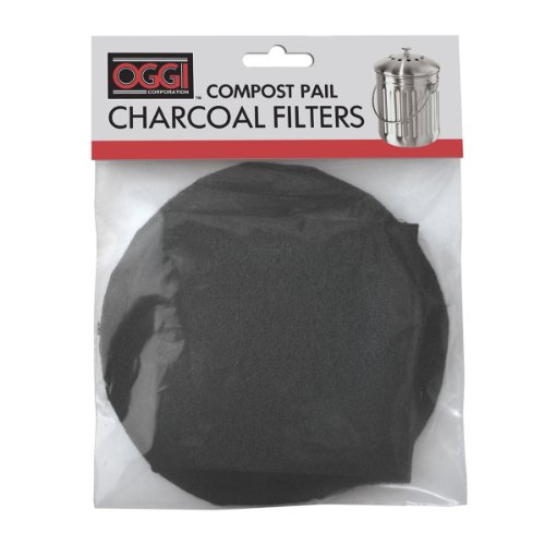 OGGI Set of 2 Charcoal Filters- Replacement Charcoal Filter for Countertop Compost Bin with Lid, Eco Friendly Products