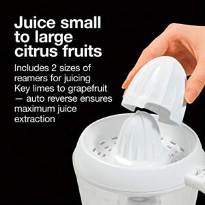 Proctor Silex Juicit Electric Citrus Juicer Machine for Orange, Lemon, Grapefruit Juice, 34 oz, White (66332PS)