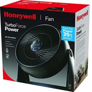 Honeywell HT-908 TurboForce Room Air Circulator Fan, Medium, Black –Quiet Personal Fanfor Home or Office, 3 Speeds and 90 Degree Pivoting Head