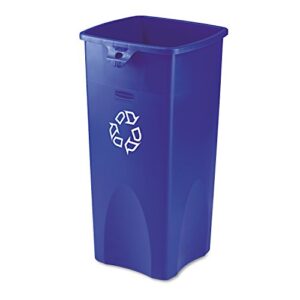 rubbermaid commercial products recycling container, 23-gallon, blue, compost bin for home/indoor/outdoor/garage/school/restaurant use
