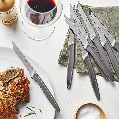 HENCKELS Steak Knife Set of 8, Stainless Steel Knife Set, Silver