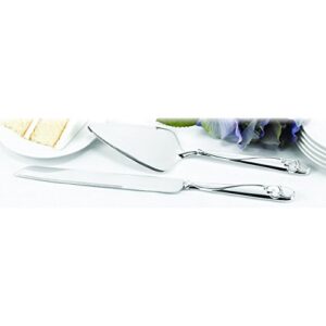 Hortense B. Hewitt Wedding Accessories Cake and Knife Serving Set, Graceful Heart