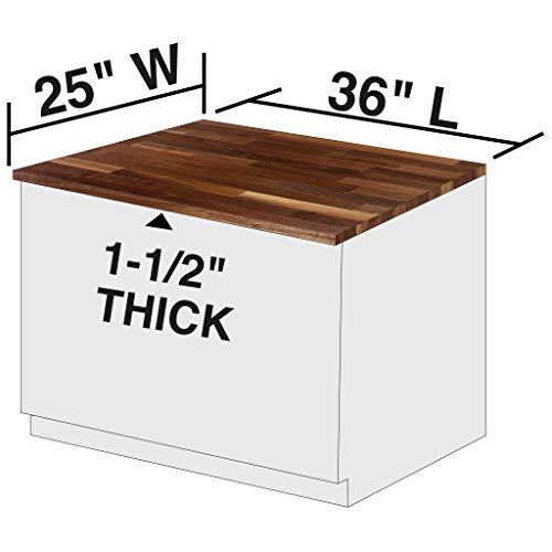 John Boos WALKCT-BL3625-O Blended Walnut Counter Top with Oil Finish, 1.5" Thickness, 36" x 25"