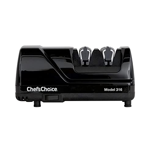 Chef'sChoice 316 Diamond Hone Knife Sharpener for 15-Degree Knives with Precision Guides to Sharpen Straight and Fine Edge Knives, 2-Stage, Black