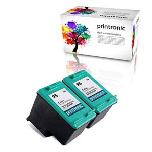 printronic remanufactured ink cartridge replacement for hp 95 c8766wn (2 color) 2 pack