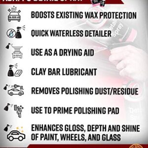 Adam's Detail Spray 16oz - Quick Waterless Detailer Spray for Car Detailing | Polisher Clay Bar & Car Wax Boosting Tech | Add Shine Gloss Depth Paint | Car Wash Kit & Dust Remover