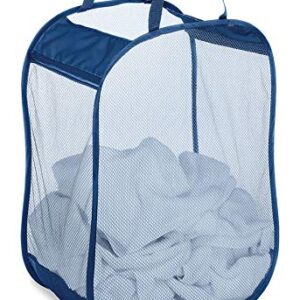 Whitmor Pop & Fold Laundry Bag, White or Blue