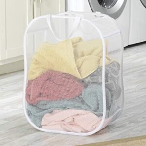 Whitmor Pop & Fold Laundry Bag, White or Blue