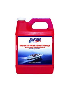tr industries sws-128 seapower marine wash-n-wax boat soap – biodegradeable -1 gallon