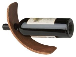 curved single bottle wood stand – 9258
