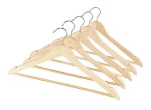 whitmor grade a natural wood suit hangers (set of 5)