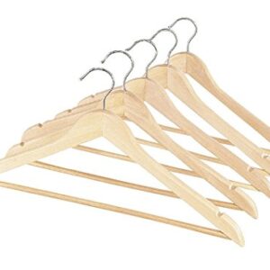 Whitmor GRADE A Natural Wood Suit Hangers (Set of 5)