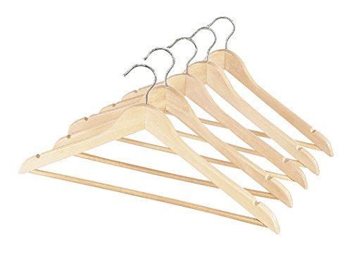 Whitmor GRADE A Natural Wood Suit Hangers (Set of 5)