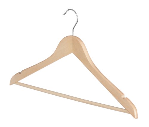 Whitmor GRADE A Natural Wood Suit Hangers (Set of 5)