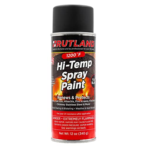 Rutland Products 80 Hi-Temp Paint, Fl Oz (Pack of 1), Black, 12