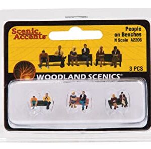 Woodland Scenics N Scenic Accents People on Benches (6 Figures & 3 Benches)
