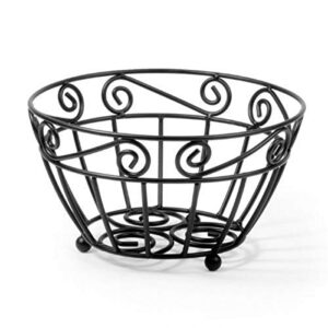 spectrum diversified scroll fruit bowl, large, black