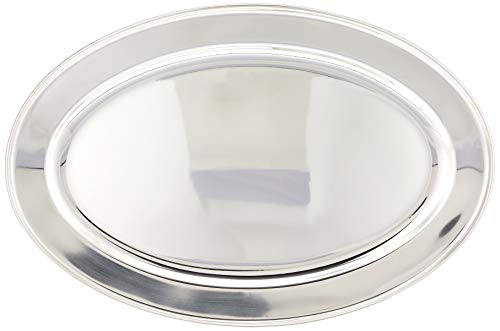 Winco Stainless Steel OPL-18 Oval Platter, 18 11.5-Inch