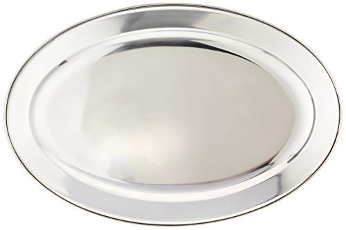 Winco Stainless Steel OPL-18 Oval Platter, 18 11.5-Inch