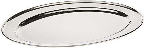 Winco Stainless Steel OPL-18 Oval Platter, 18 11.5-Inch