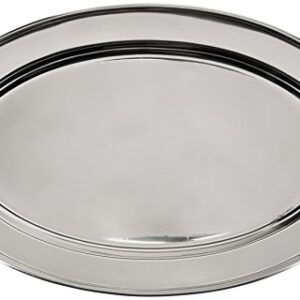 Winco OPL-14 Stainless Steel Oval Platter, 14-Inch by 8.75-Inch