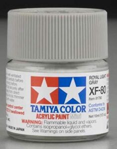 tamiya flat acrylic paint mini 10ml royal light grey xf80