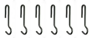 enclume angled pot hook, set of 6, use with pot racks, hammered steel