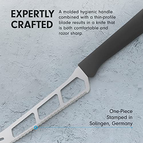 Messermeister German 6” Cheese & Tomato Knife, Black - Made in Solingen, Germany