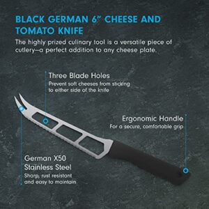 Messermeister German 6” Cheese & Tomato Knife, Black - Made in Solingen, Germany