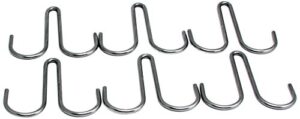 enclume twin hook, set of 6, use with pot racks, hammered steel