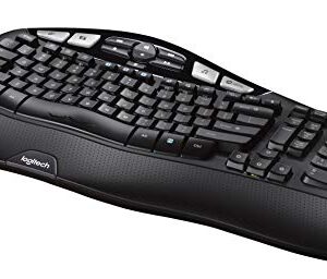 Logitech K350 Wave Ergonomic Keyboard with Unifying Wireless Technology - Black