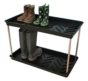 tierra garden gp105b black 2-tiered recycled plastic boot tray