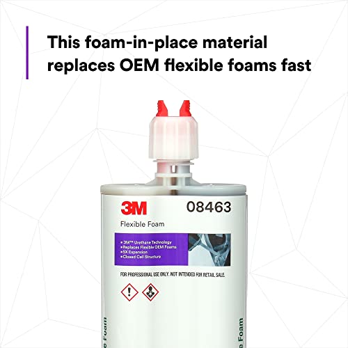 3M Flexible Foam 08463, Urethane, Moisture Resistance, Fast, Sound Deadening, 200 mL Cartridge