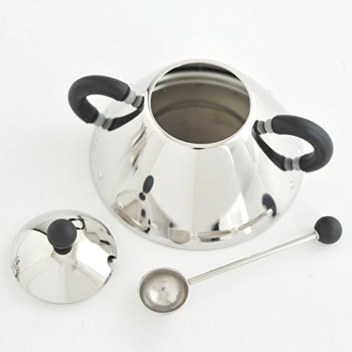 Alessi B Sugar Bowl and Spoon, Black